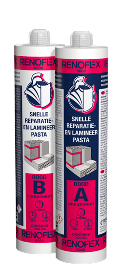 RENOFLEX Rood Snelle elastische reparatie- en lamineerpasta op basis van epoxy